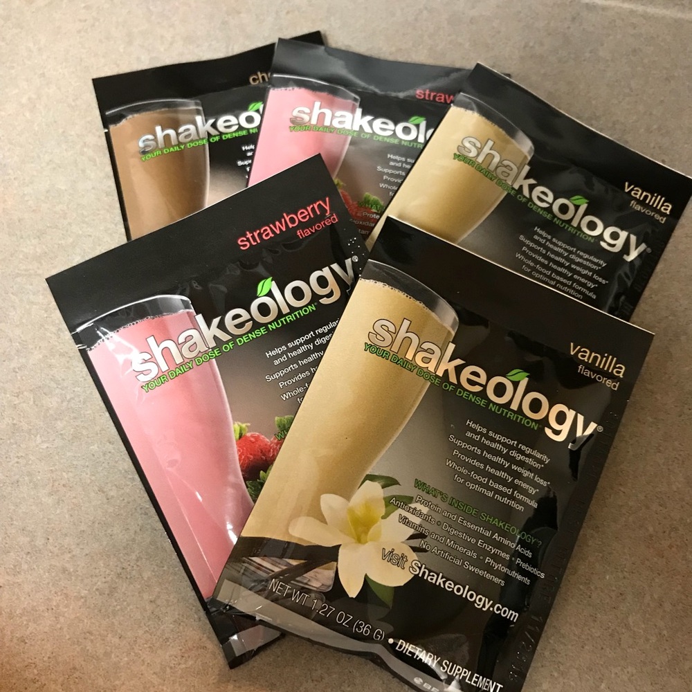 SHAKEOLOGY 5 INDIVIDUAL PACKAGED ASSORTED FLAVORS